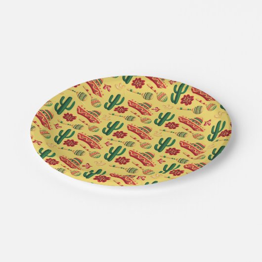 Mexican Cinco De Mayo Pattern  Papieren Bordje (Gekanteld)