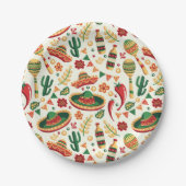 Mexican Cinco De Mayo Pattern  Papieren Bordje (Voorkant)