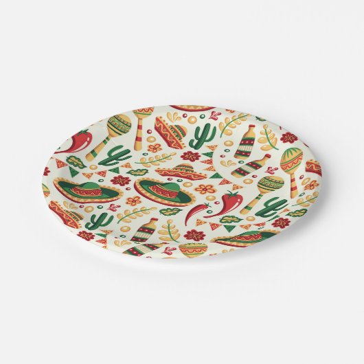 Mexican Cinco De Mayo Pattern Papieren Bordje (Gekanteld)