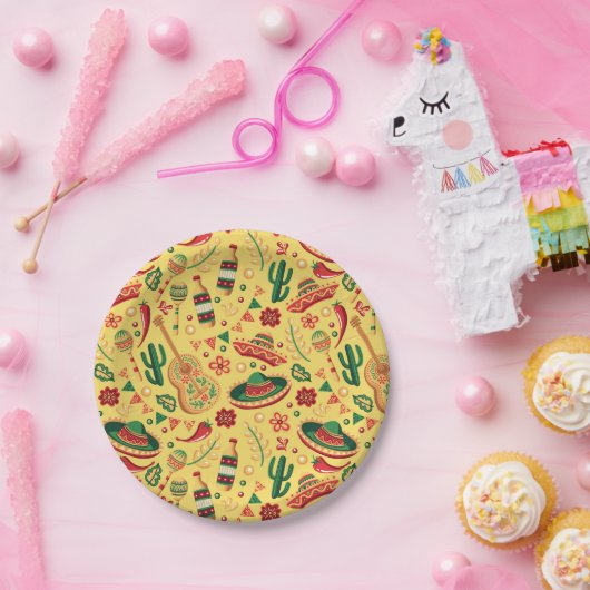 Mexican Cinco De Mayo Pattern Papieren Bordje (Feest)