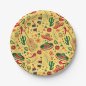 Mexican Cinco De Mayo Pattern  Papieren Bordje (Voorkant)