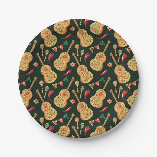 Mexican Cinco De Mayo Pattern  Papieren Bordje (Voorkant)