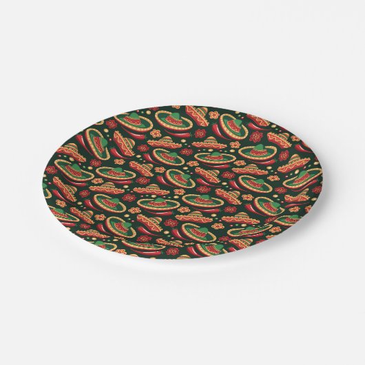 Mexican Cinco De Mayo Pattern  Papieren Bordje (Gekanteld)