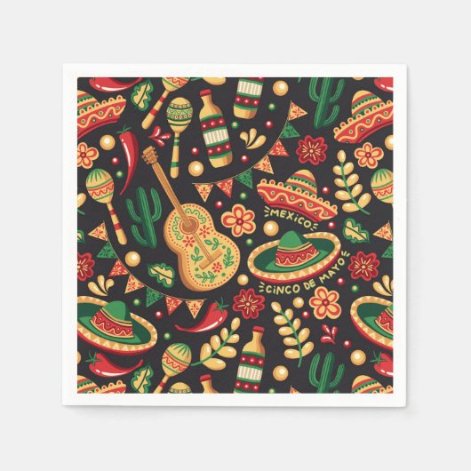 Mexican Cinco De Mayo Pattern  Servet (Voorkant)
