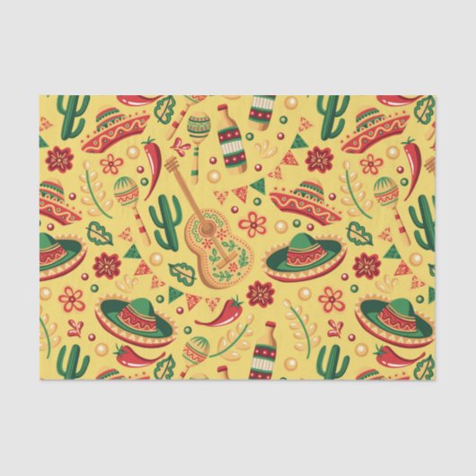 Mexican Cinco De Mayo Pattern  Tissuepapier (Voorkant)