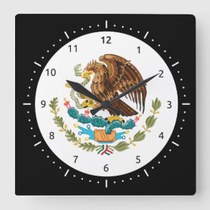 Mexican coat of arms Clocks Vierkante Klok