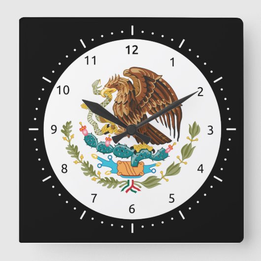 Mexican coat of arms Clocks Vierkante Klok (Voorkant)