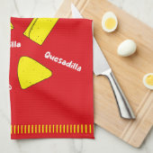 Mexican Cooking Food Illustration Red Theedoek (Quarter Fold)