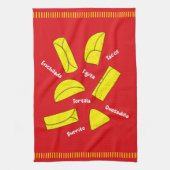 Mexican Cooking Food Illustration Red Theedoek (Verticaal)