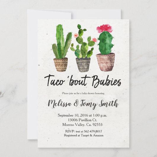 Mexican Couple baby shower uitnodiging (Voorkant)