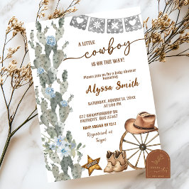 Mexican Cowboy is on the way Baby Shower Kaart