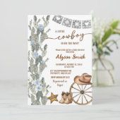 Mexican Cowboy is on the way Baby Shower Kaart (Staand voorkant)