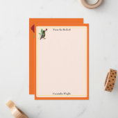 Mexican Crow & Roos Sinaasappel Gepersonaliseerde  Notitiekaartje (Voorkant / Achterkant in situ)