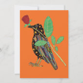 Mexican Crow & Roos Sinaasappel Gepersonaliseerde  Notitiekaartje (Achterkant)