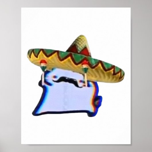 Mexican Crumb Cat Cuptoast Funny Dancing Meme Poster (Voorkant)