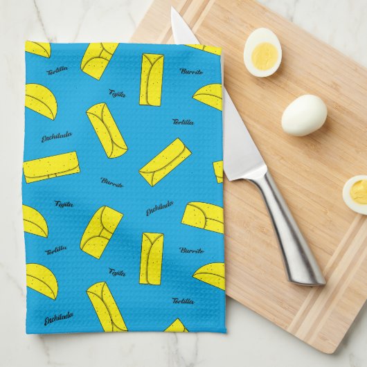 Mexican Cuisine Tortilla Burrito Fajita Enchilada Theedoek (Quarter Fold)