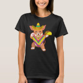 Mexican Dabbing Chihuahua Cinco De Mayo Poncho Som T-shirt (Voorkant)