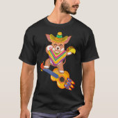 Mexican Dabbing Chihuahua Cinco De Mayo Poncho Som T-shirt (Voorkant)