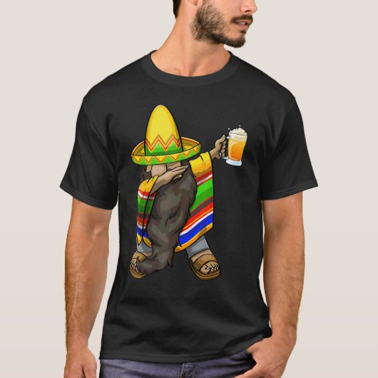 Mexican Dabbing Gnome Cinco De Mayo Poncho Sombrer T-shirt (Voorkant)