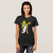 Mexican Dabbing Gnome Cinco De Mayo Poncho Sombrer T-shirt (Voorkant volledig)