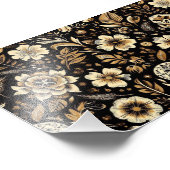 Mexican dead and floral black art foto afdruk (Hoek)