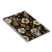 Mexican dead and floral black art Poker Notitieboek (Rechterzijde)