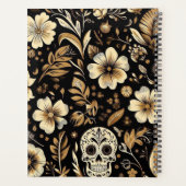 Mexican dead and floral black art Poker Planner (Achterkant)