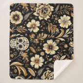 Mexican dead and floral black art Poker Sherpa Deken (Voorkant)