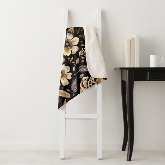 Mexican dead and floral black art Poker Sherpa Deken (In situ)