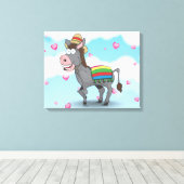 Mexican Donkey Canvas Afdruk (Insitu (Houten vloer))
