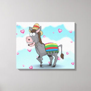 Mexican Donkey Canvas Afdruk
