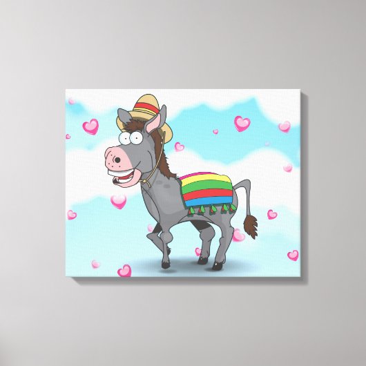 Mexican Donkey Canvas Afdruk (Voorkant)