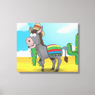 Mexican Donkey Canvas Afdruk