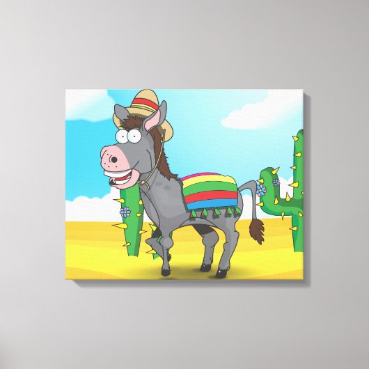 Mexican Donkey Canvas Afdruk (Voorkant)