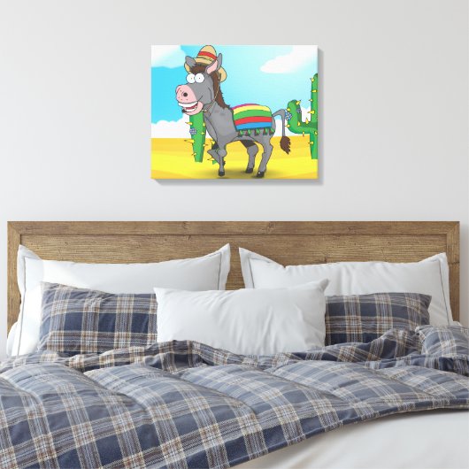 Mexican Donkey Canvas Afdruk (Insitu (Slaapkamer))