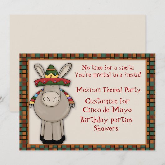 Mexican Donkey Threaditation Kaart (Voorkant / Achterkant)