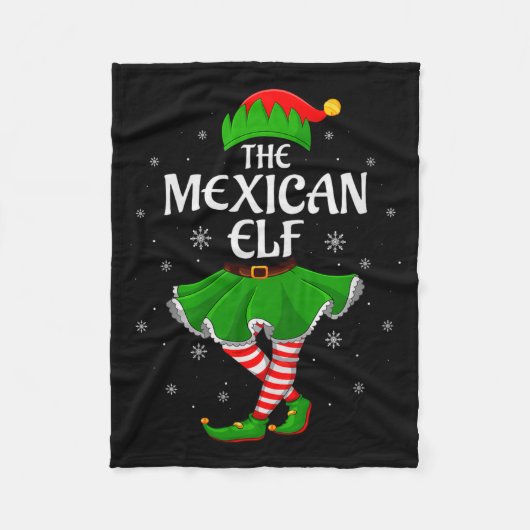 Mexican Elf Christmas Family Girls Women Elf Squad Fleece Deken (Voorkant)