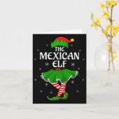Mexican Elf Christmas Family Girls Women Elf Squad Kaart (Gele Bloem)