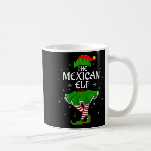 Mexican Elf Christmas Family Girls Women Elf Squad Koffiemok (Rechts)