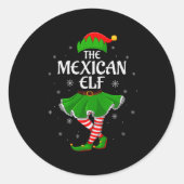 Mexican Elf Christmas Family Girls Women Elf Squad Ronde Sticker (Voorkant)
