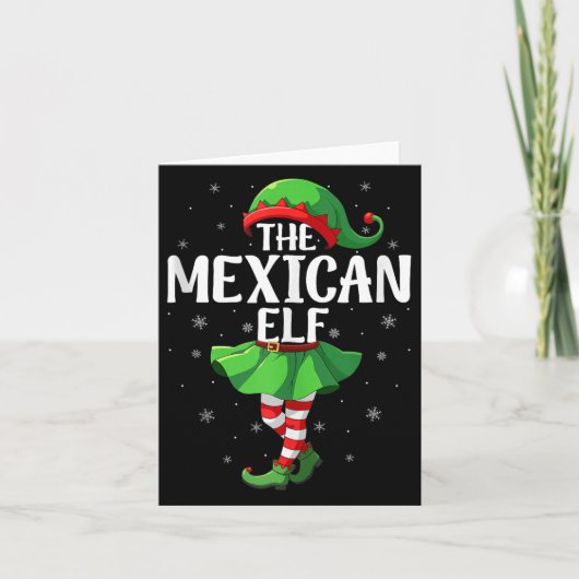 Mexican Elf Christmas Girls Women Elf Squad Xmas F Kaart (Voorkant)