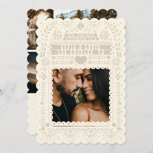 Mexican Fantail Doves Papel Picado Collage Kaart