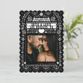 Mexican Fantail Doves Papel Picado Save the Date Kaart (Staand voorkant)