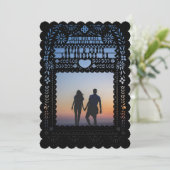 Mexican Fantail Doves Papel Picado Save the Date Kaart (Staand voorkant)