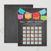 Mexican Fiesta Baby shower Bingo spel kaart (Voorkant / Achterkant)