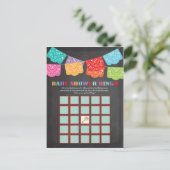 Mexican Fiesta Baby shower Bingo spel kaart (Staand voorkant)