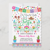 Mexican Fiesta Baby shower Cactus Invitation Kaart (Voorkant)