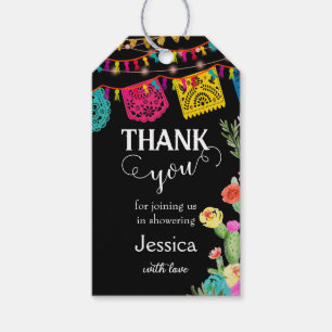 Mexican Fiesta baby shower dank u Gift Label Cadeaulabel