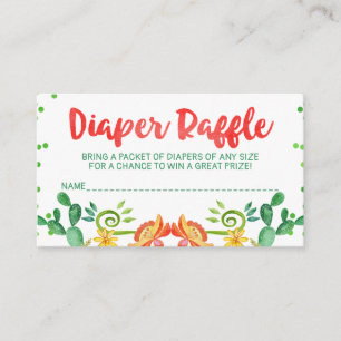 Mexican Fiesta Baby shower Diaper Raffle Informatiekaartje