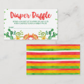 Mexican Fiesta Baby shower Diaper Raffle Informatiekaartje (Voorkant / Achterkant)
